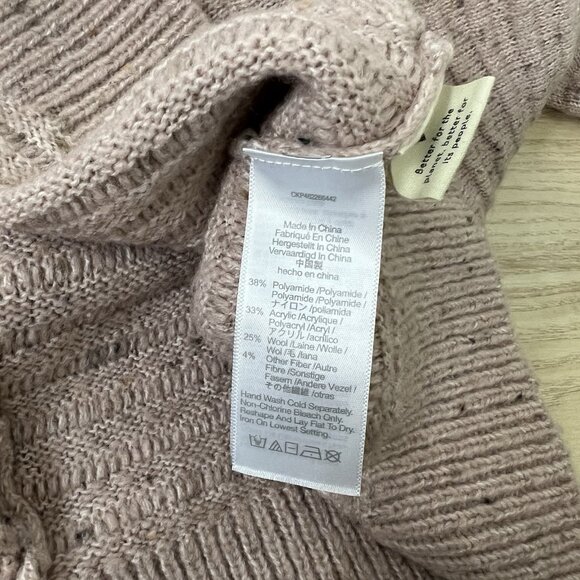 Madewell Belmont Sweater Size Medium Wool Donegal Blush Mock Neck Speckled K5426 - Picture 7 of 9